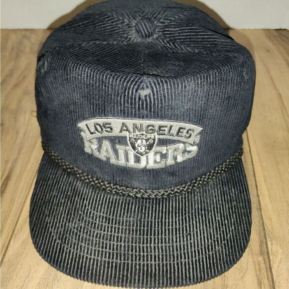 Vintage Los Angeles Raiders Corduroy Hat Zipper Back by AmaPro - Picture 1 of 8